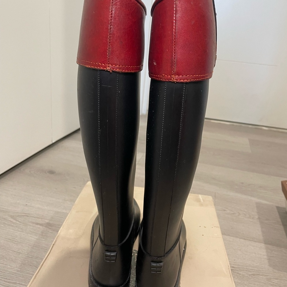 Burberry Red and Black Leather Boots